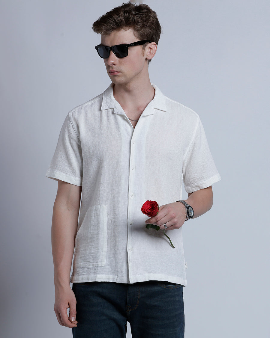 Off White Boxy Fit Shirt