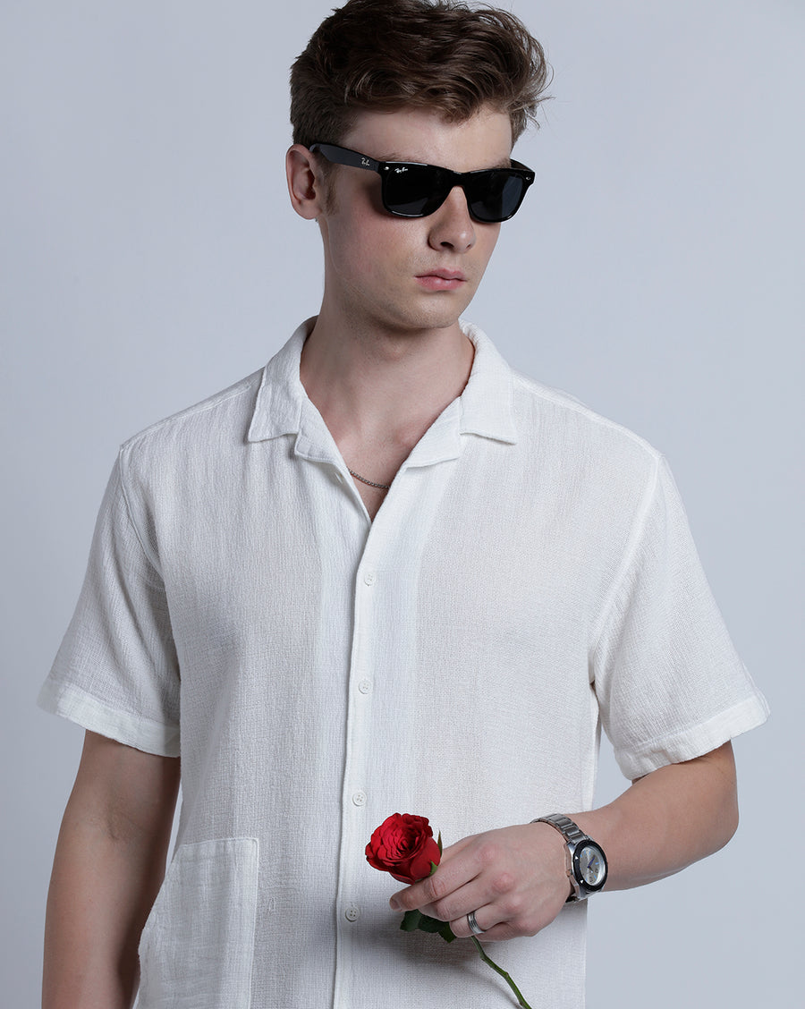 Off White Boxy Fit Shirt