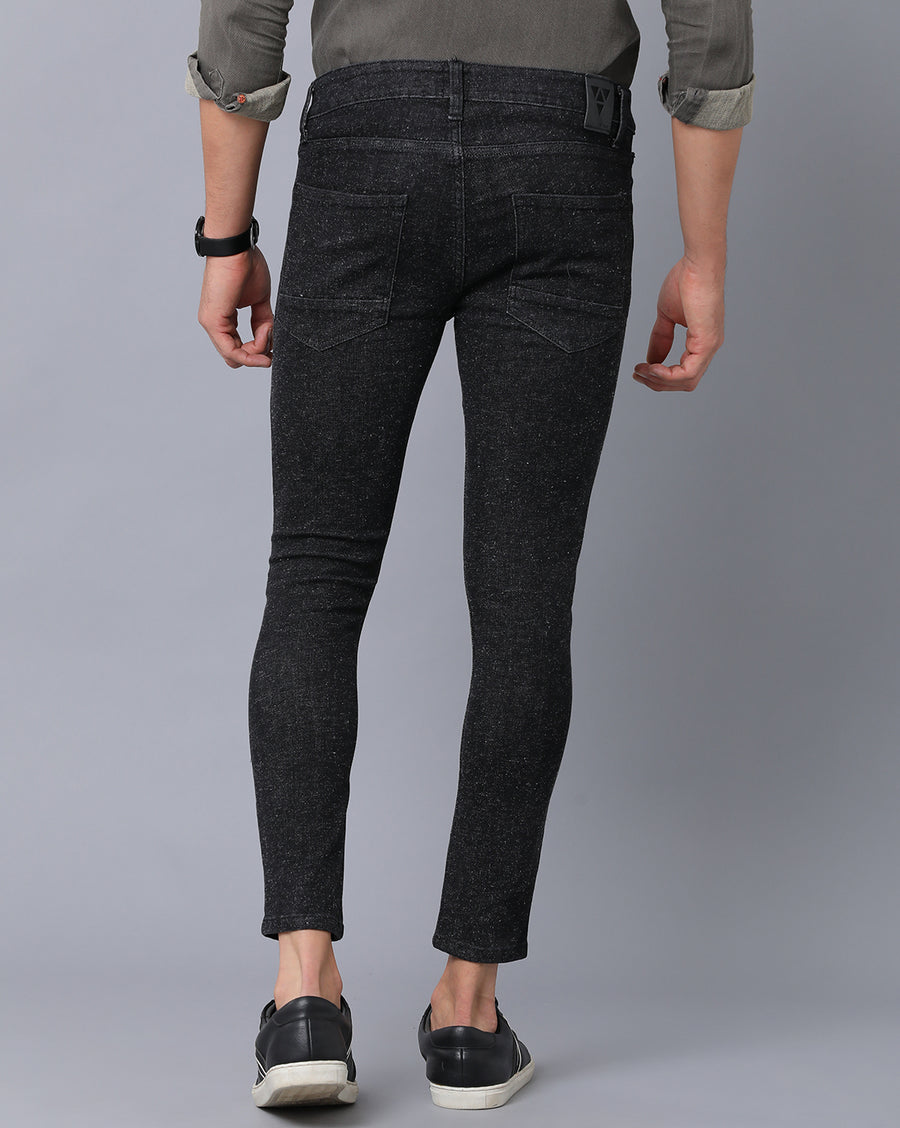 Jeans Buy Men s Black Track Skinny Cropped Jeans VOI Jeans