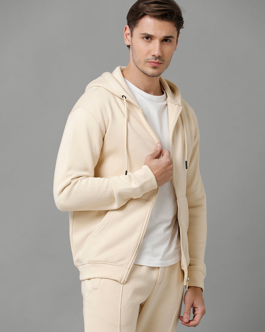 Men Solid Regular Fit Casual Sweatshirt