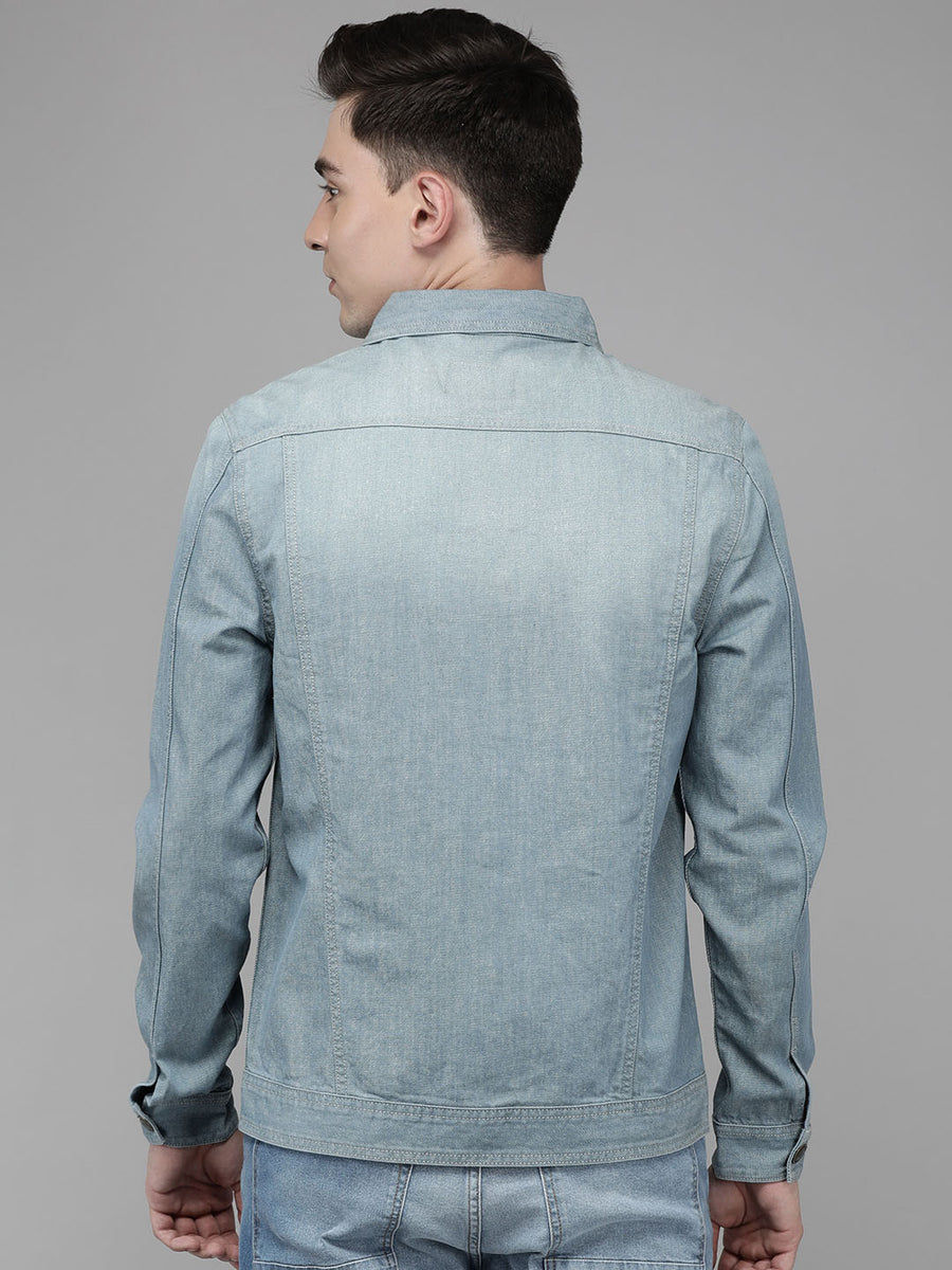 Men Blue Lightweight Denim Jacket Voi Jeans