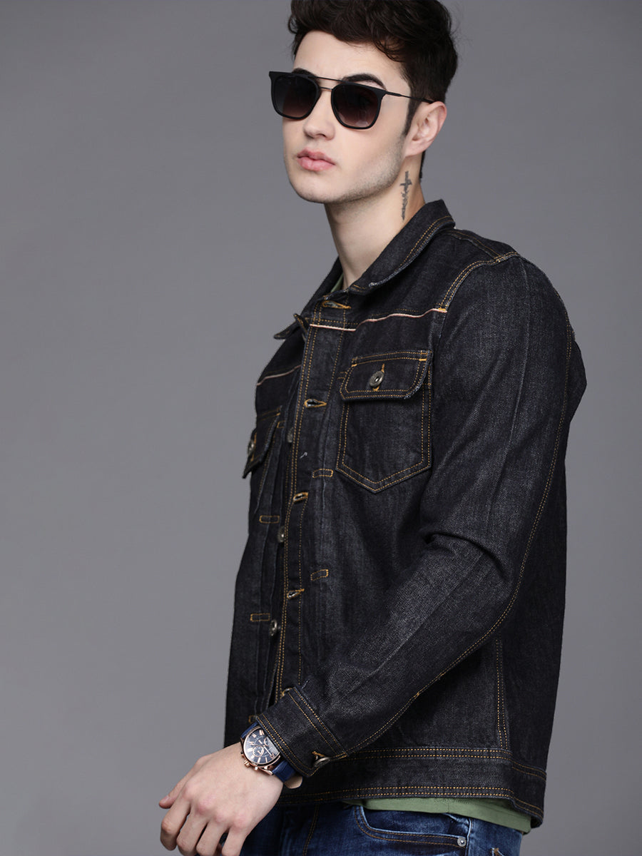 Men's Dark blue Fornt yoke Jacket