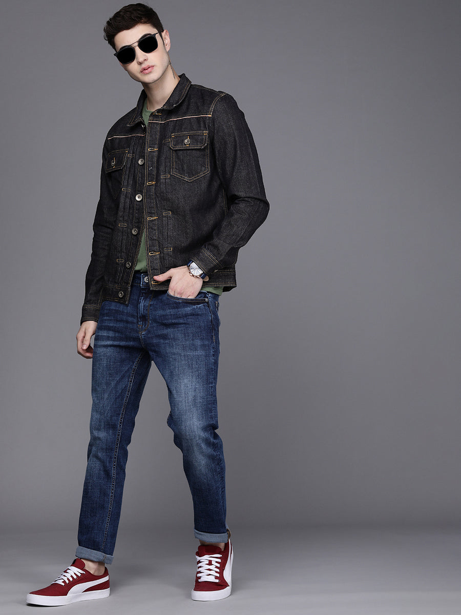 Men's Dark blue Fornt yoke Jacket