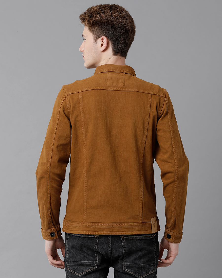 VOI Jeans Men's Mustard Yarn Dyeied Jacket