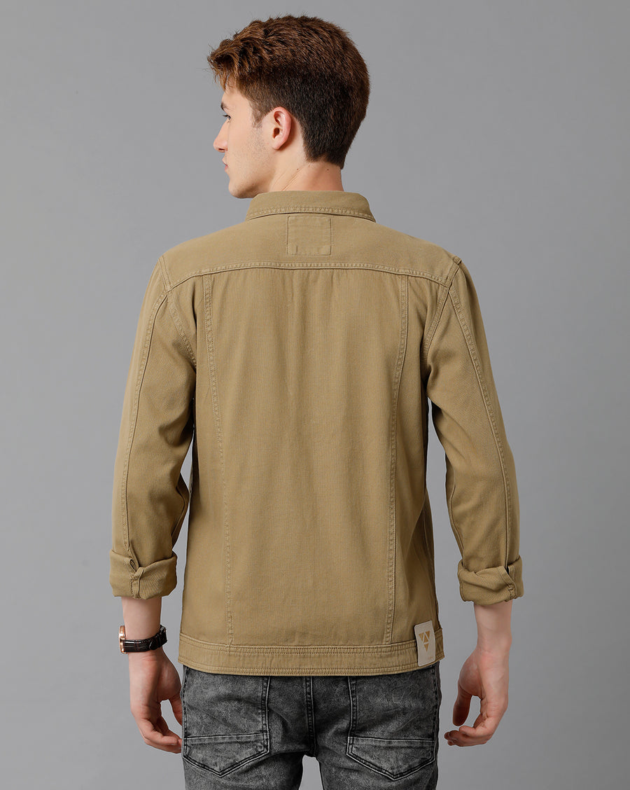VOI Jeans Men's KHAKI Yarn Dyeied Jacket