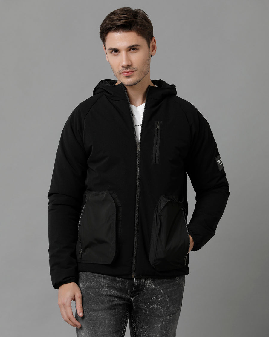 Men Solid Regular Fit Casual Jacket