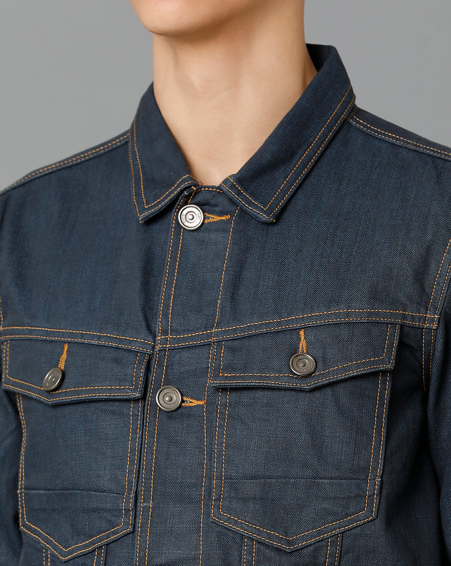 Men Solid Regular Fit Casual Jacket
