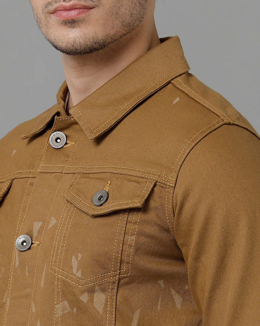 Men Solid Regular Fit Casual Jacket