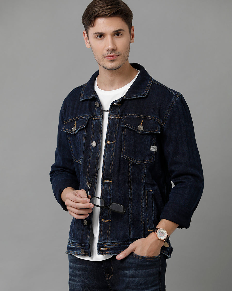 Men Solid Regular Fit Casual Jacket