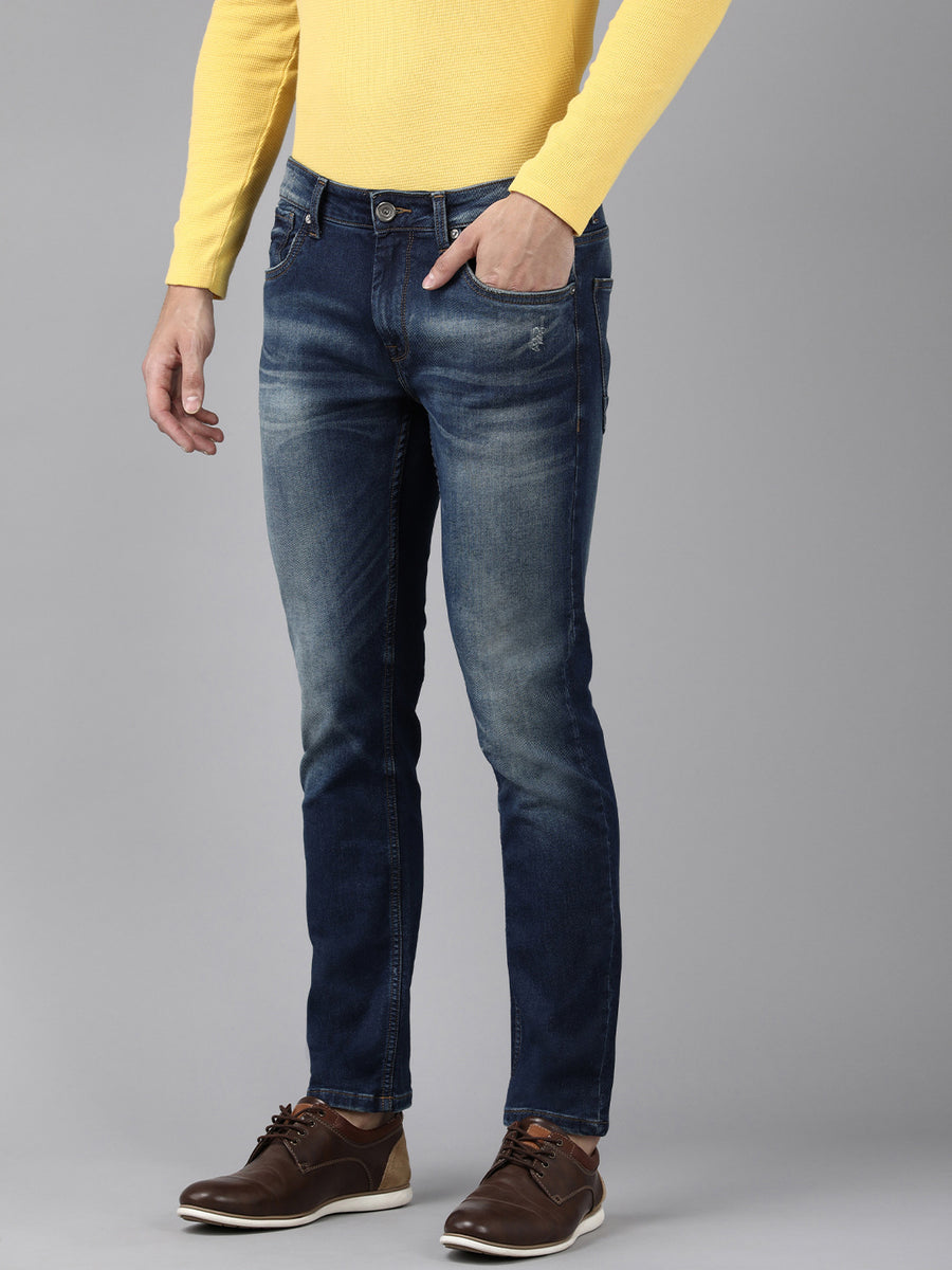 Voi Men Indigo Track Skinny Fit Jeans