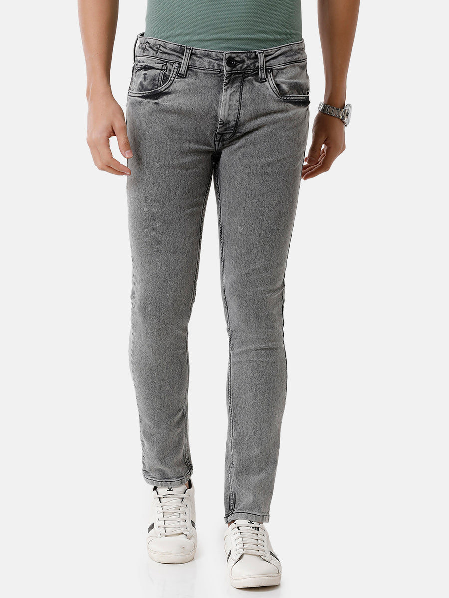 Voi Men Grey Track Skinny Fit Jeans