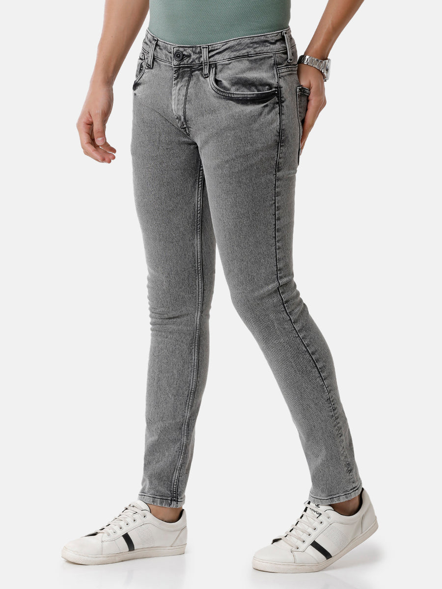 Voi Men Grey Track Skinny Fit Jeans