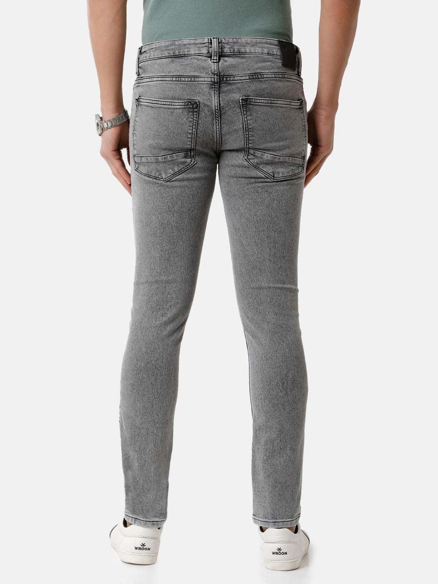 Voi Men Grey Track Skinny Fit Jeans