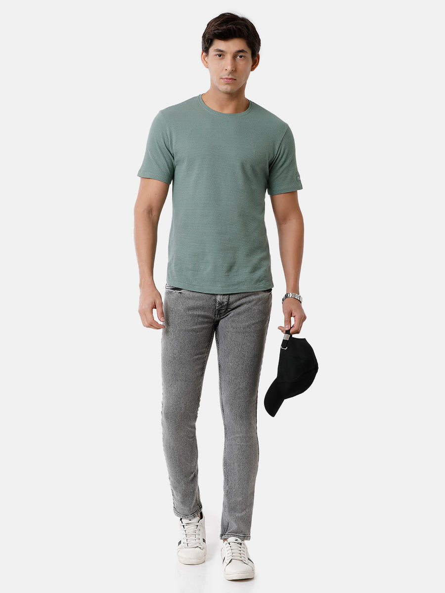 Voi Men Grey Track Skinny Fit Jeans
