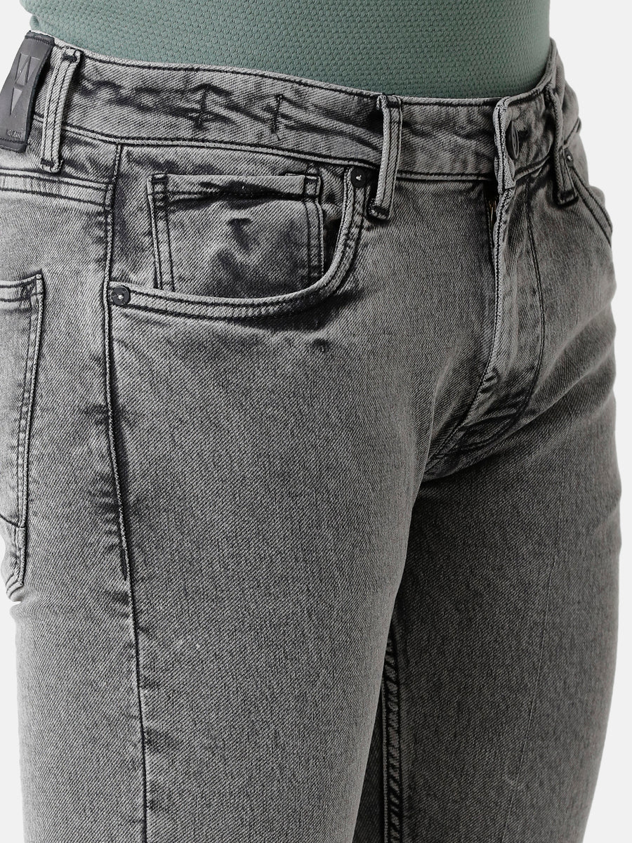 Voi Men Grey Track Skinny Fit Jeans