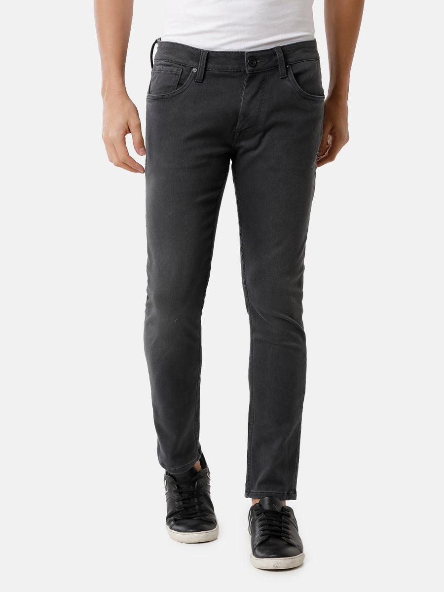 Voi Men Olive Track Skinny Fit Jeans
