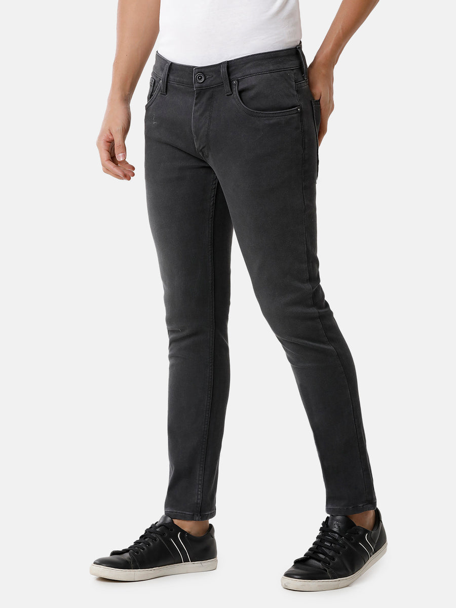 Voi Men Olive Track Skinny Fit Jeans