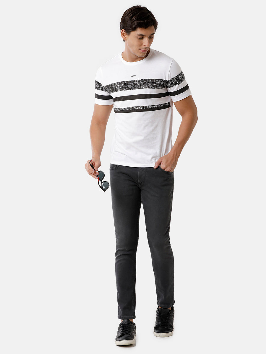 Voi Men Olive Track Skinny Fit Jeans