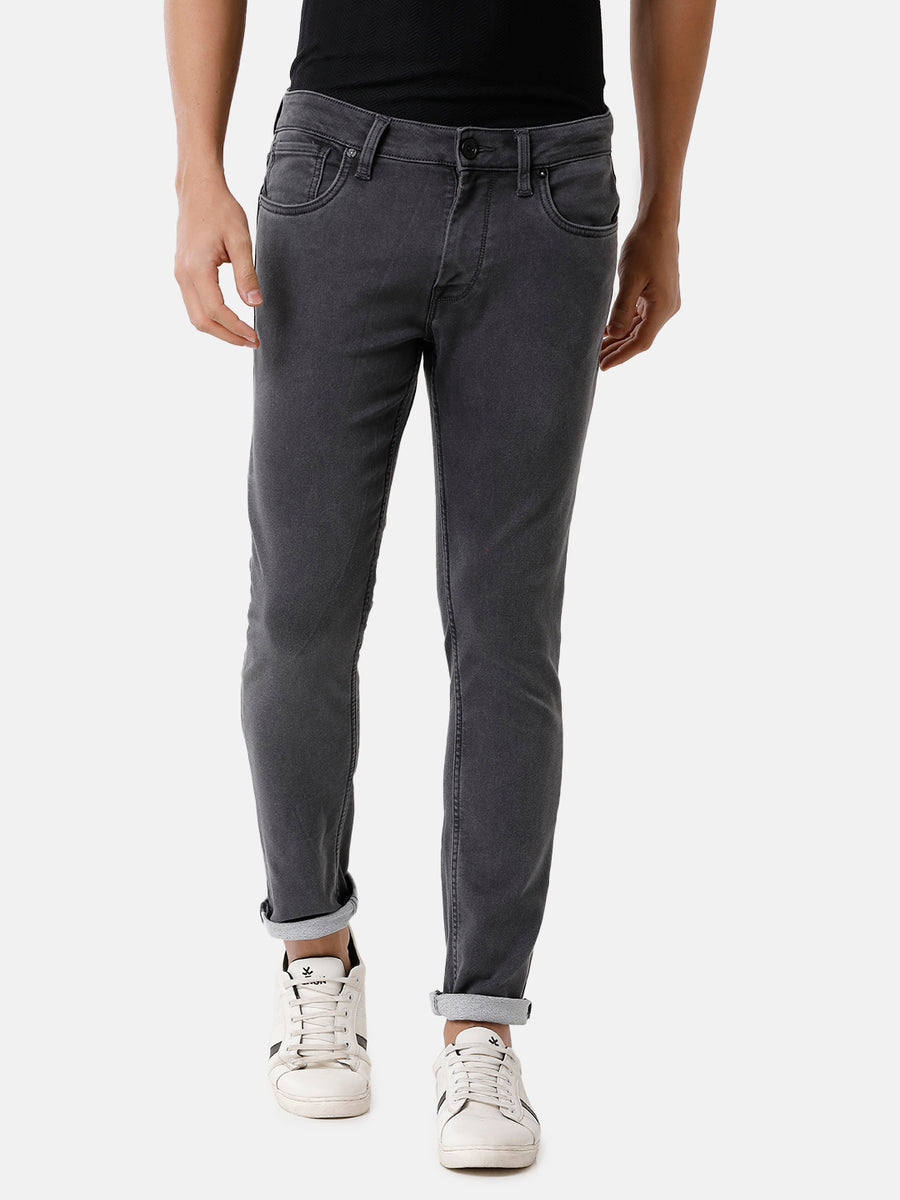 Voi Men Grey Track Skinny Fit Jeans