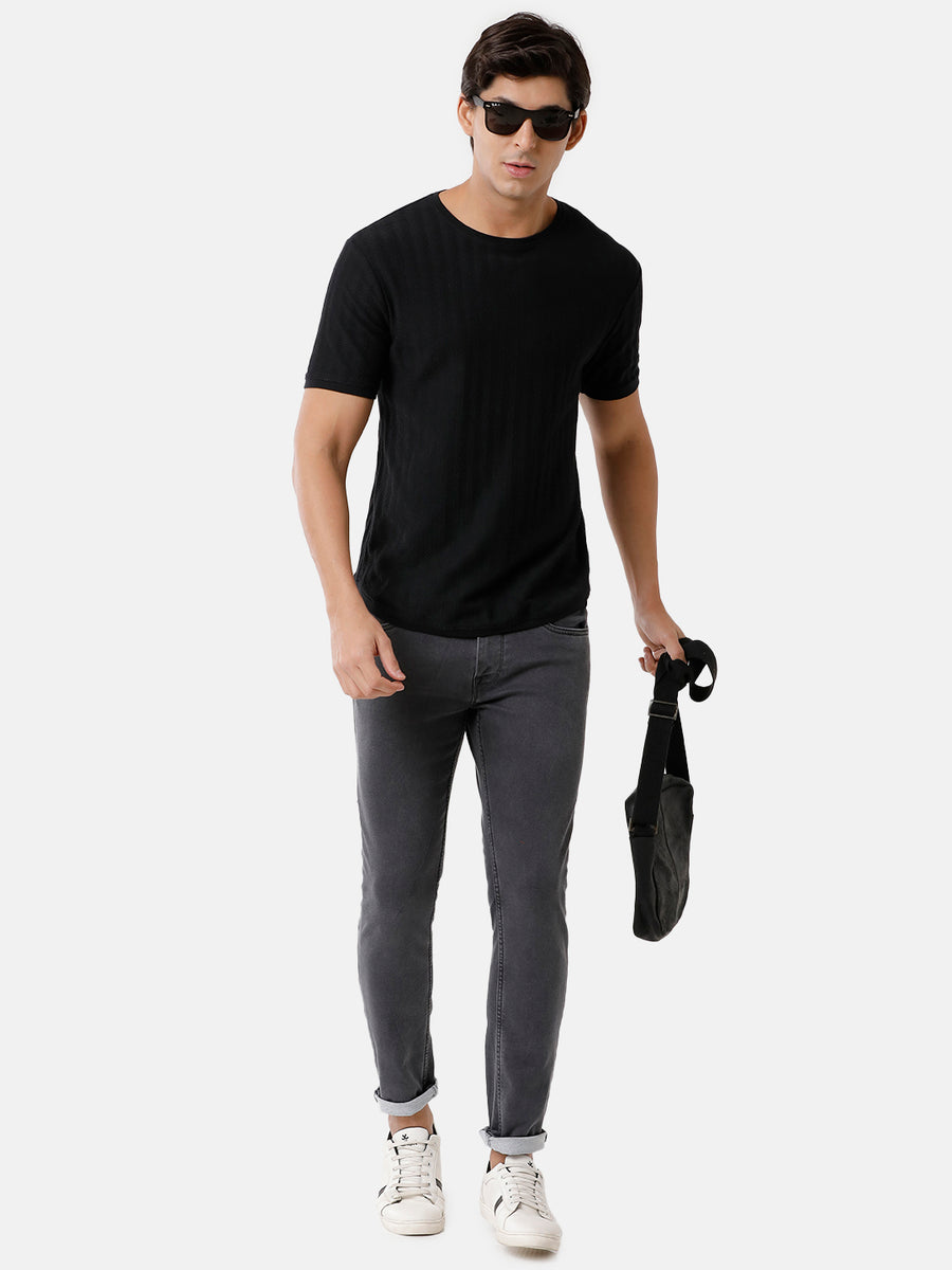 Voi Men Grey Track Skinny Fit Jeans