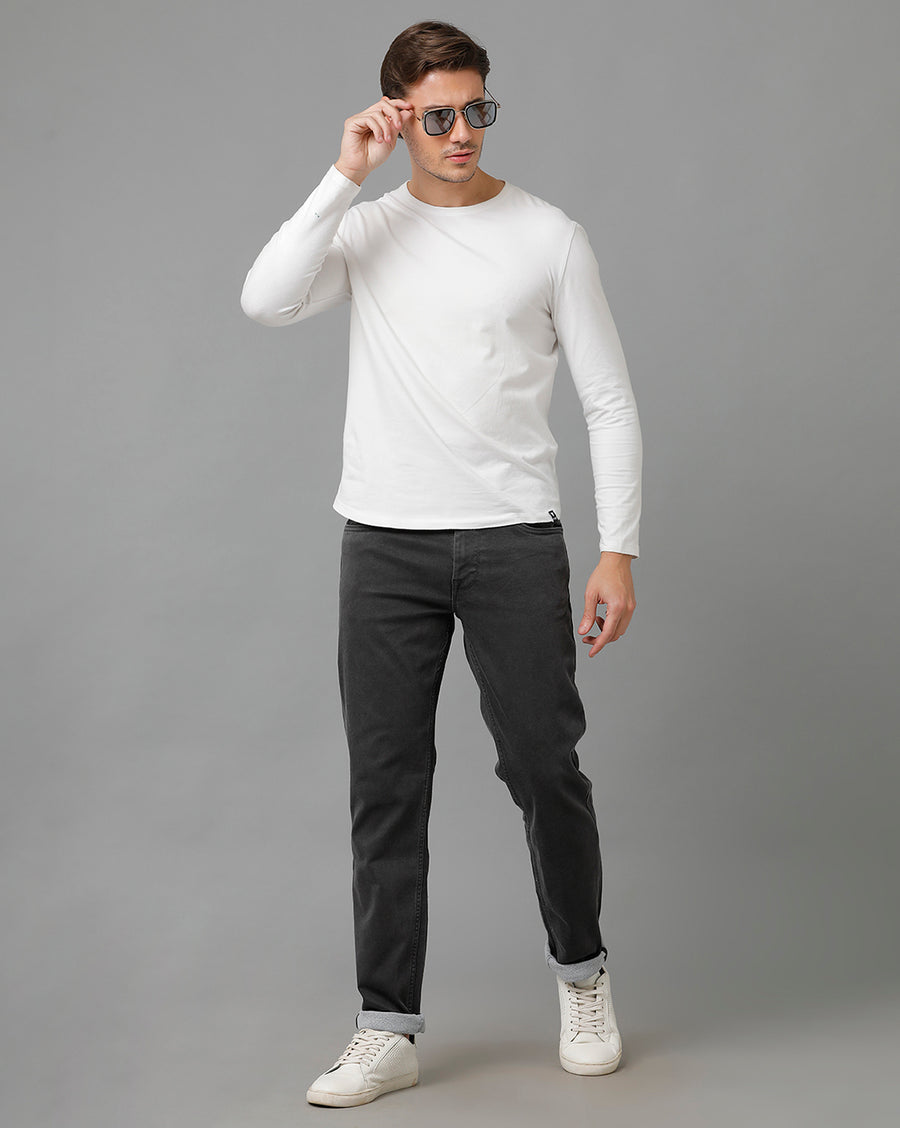 Voi Men Grey Borris Slim Tapered Fit Jeans