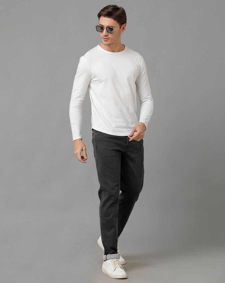 Voi Men Grey Borris Slim Tapered Fit Jeans