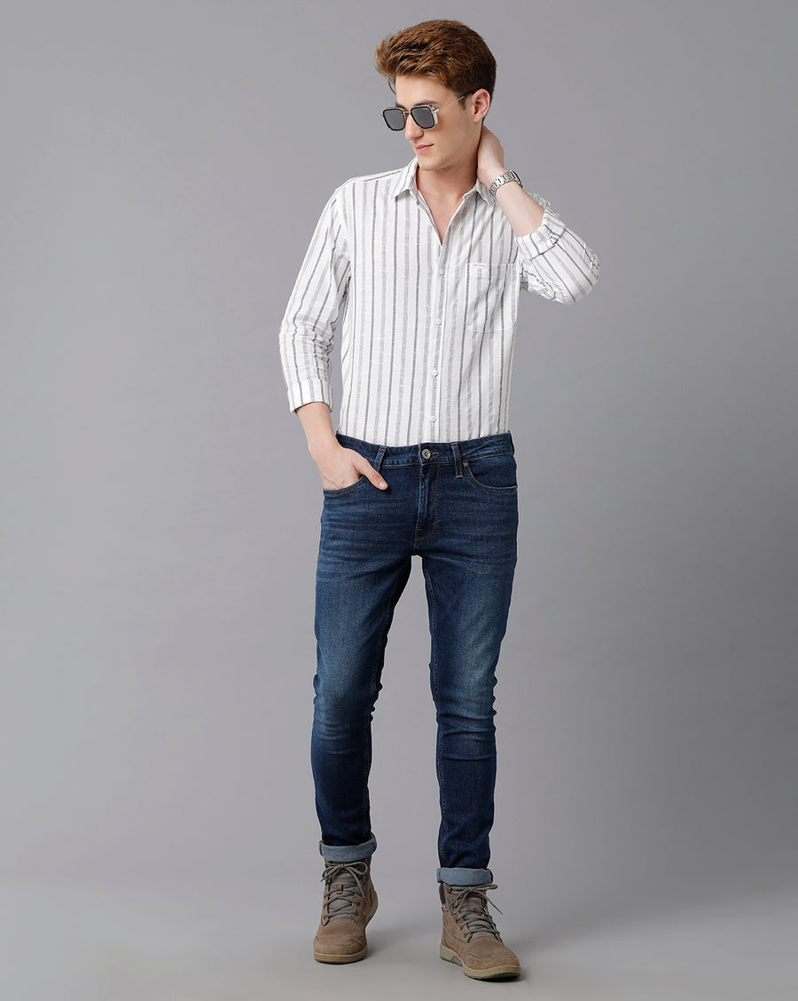 VOI Jeans Men's indigo Cotton Blended Skinny Fit Jeans