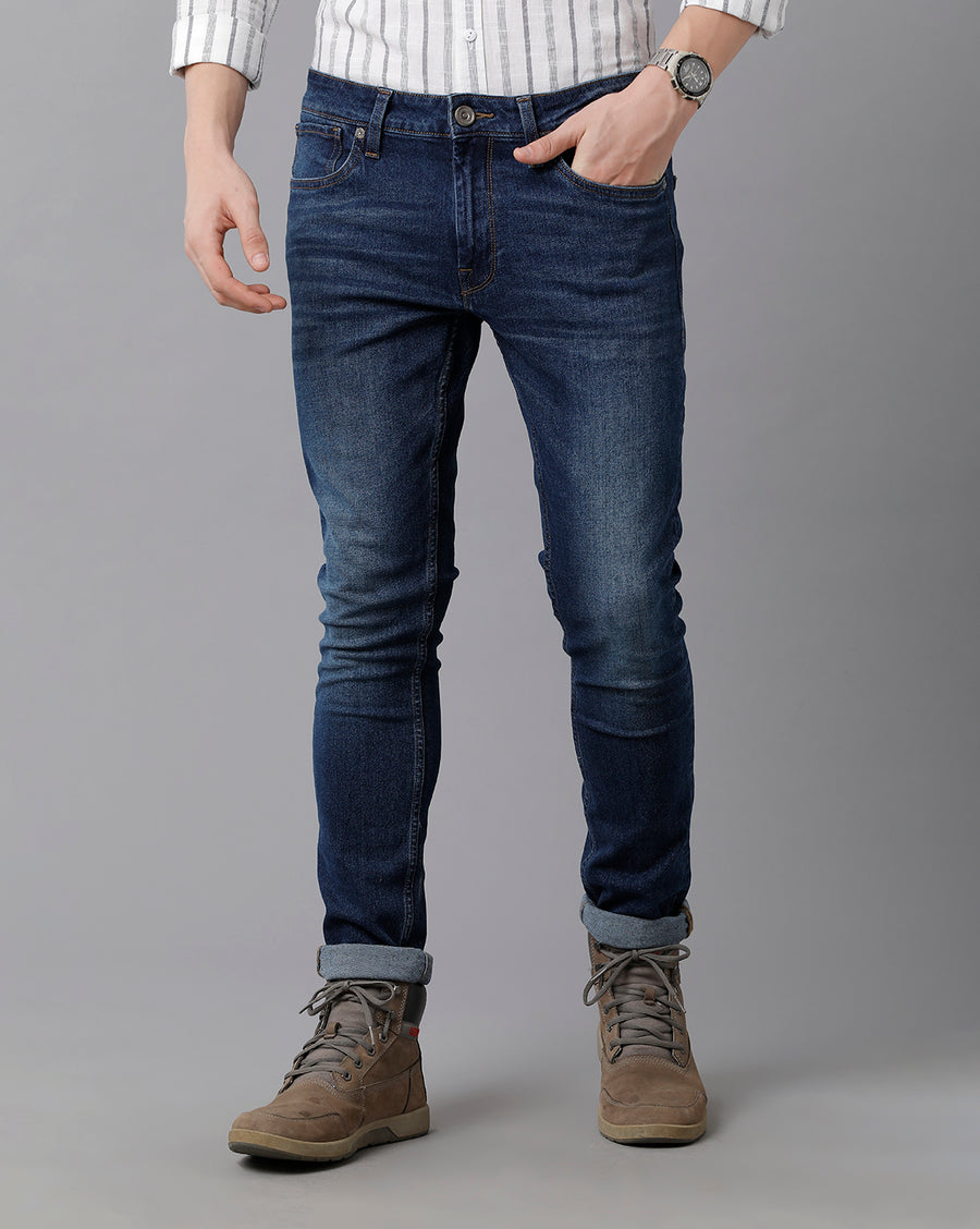 VOI Jeans Men's indigo Cotton Blended Skinny Fit Jeans