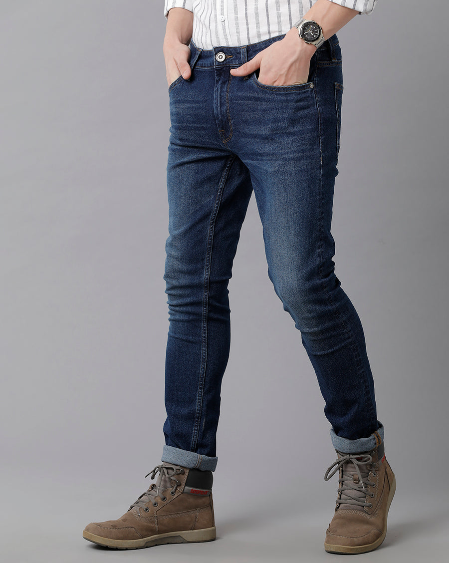 VOI Jeans Men's indigo Cotton Blended Skinny Fit Jeans