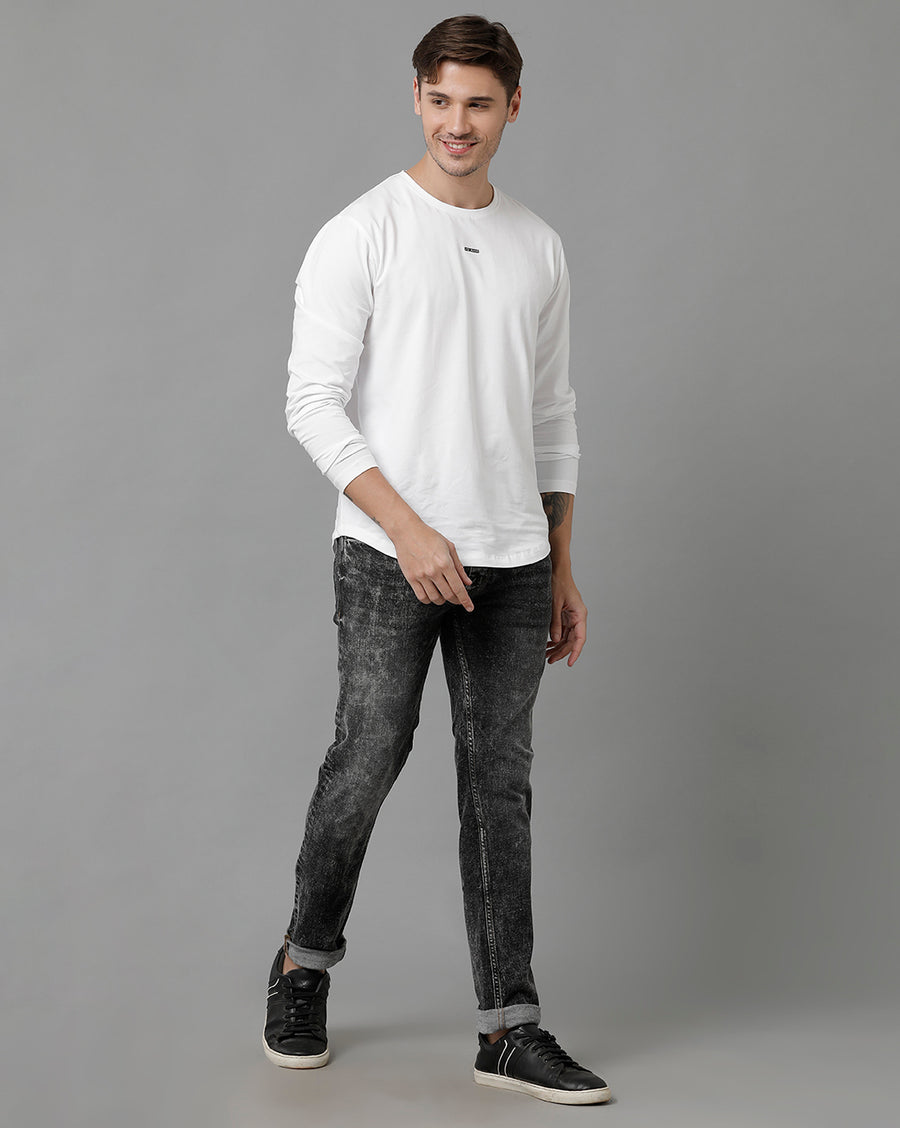 Voi Men Black  Track Skinny Fit Jeans