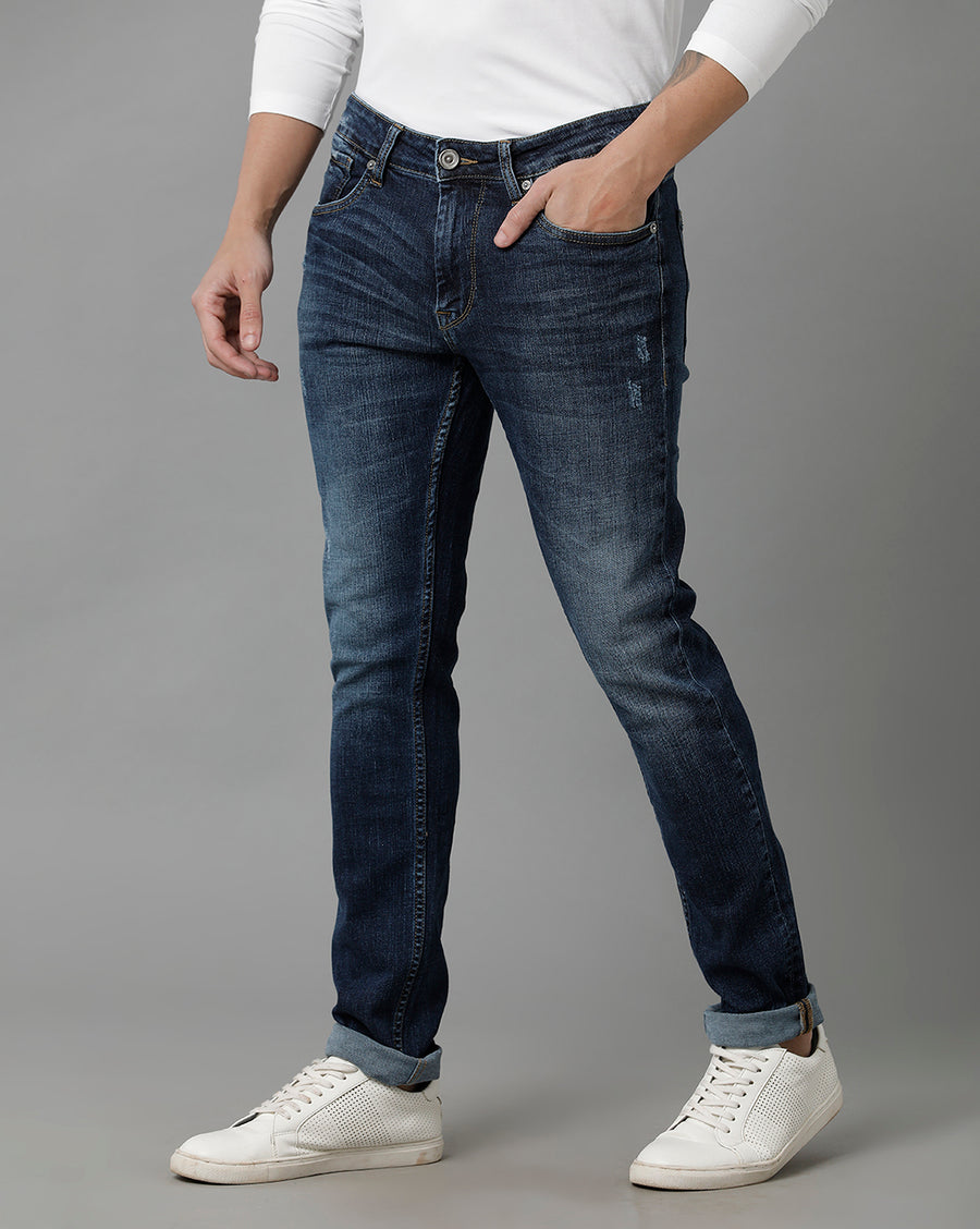 Voi Men Indigo Track Skinny Fit Jeans