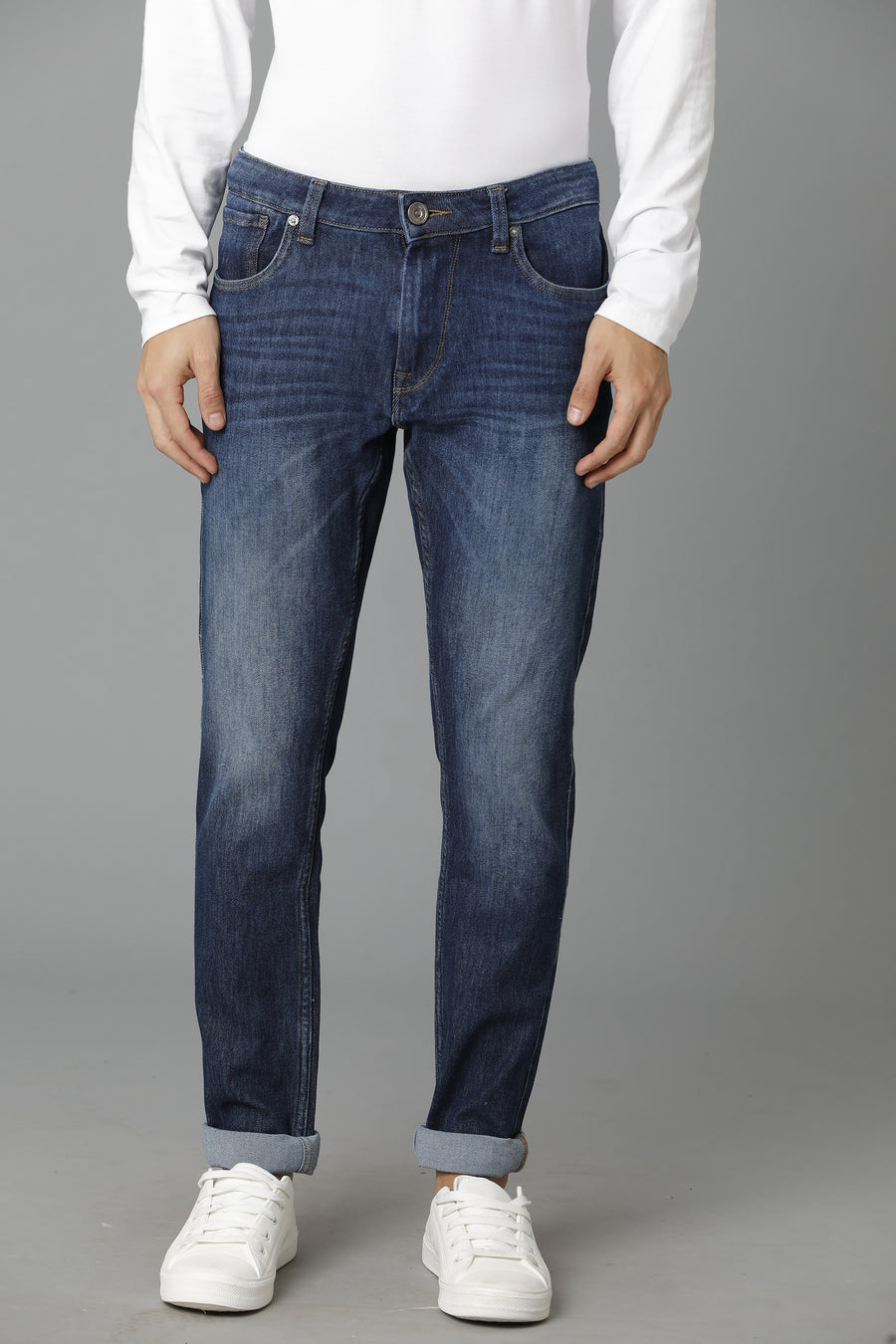 Voi Men Indigo Track Skinny Fit Jeans
