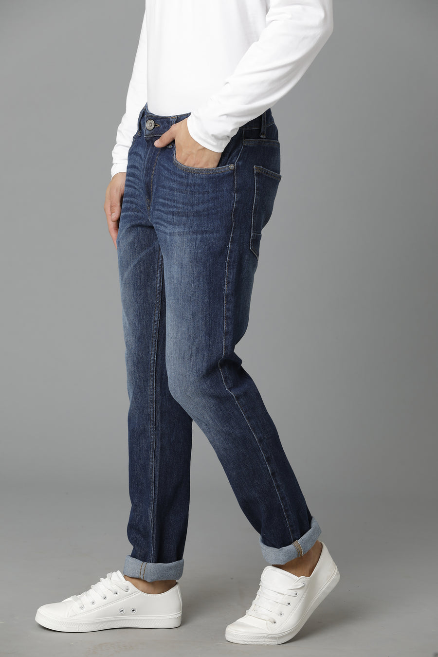 Voi Men Indigo Track Skinny Fit Jeans