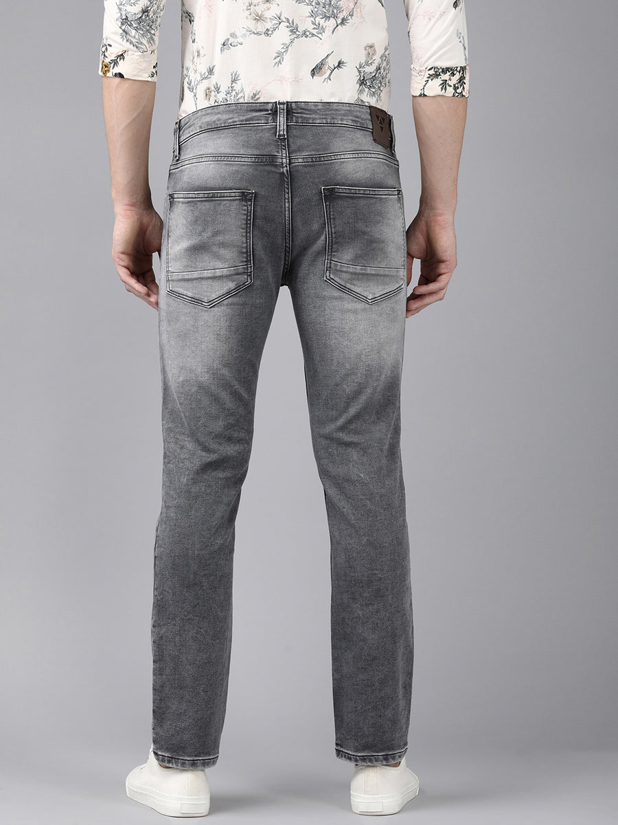 Voi Men Grey Track Skinny Fit Jeans