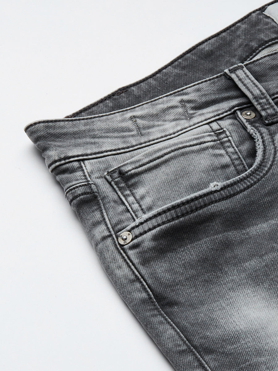 Voi Men Grey Track Skinny Fit Jeans