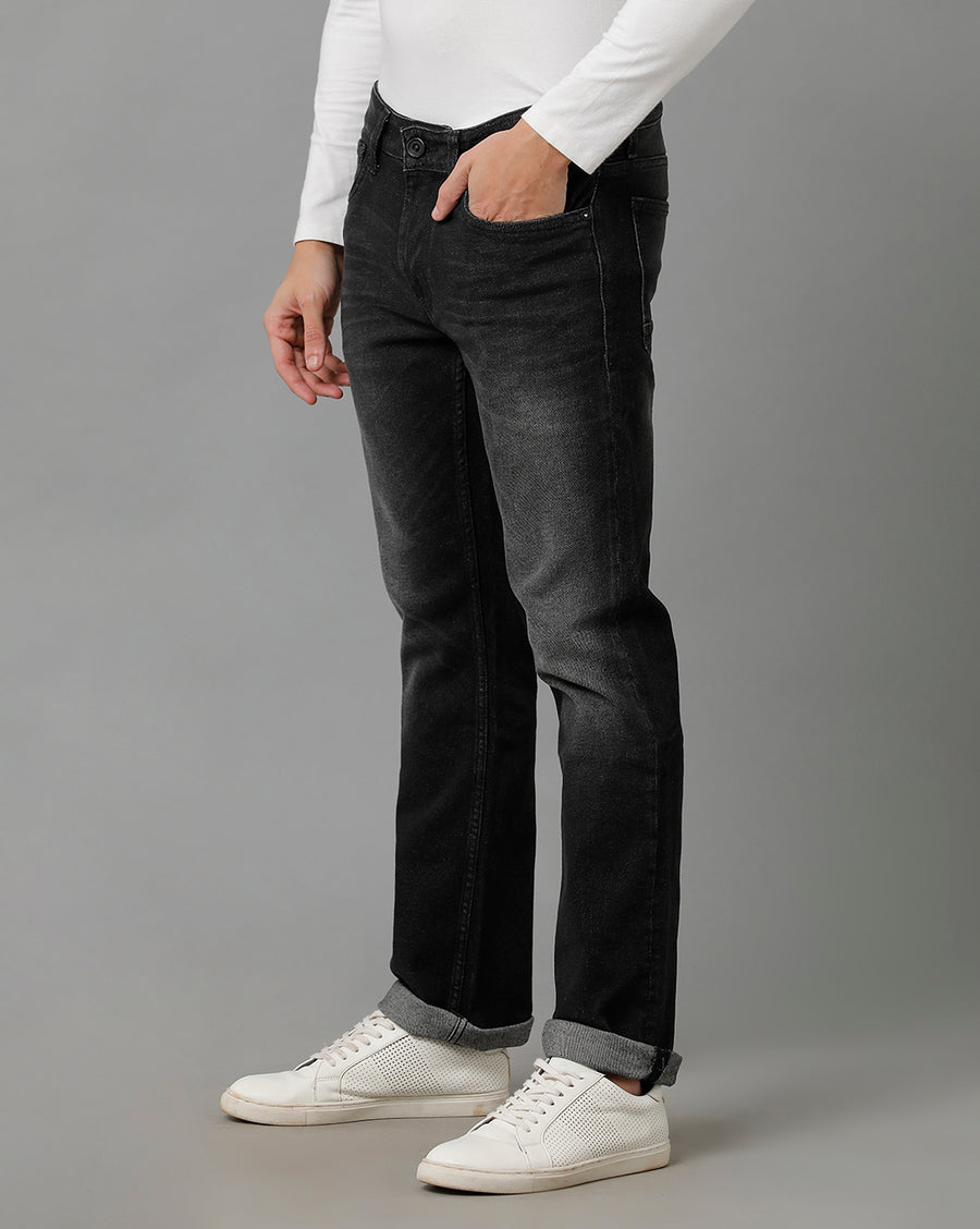 Voi Men Black Boot Cut Fit Jeans