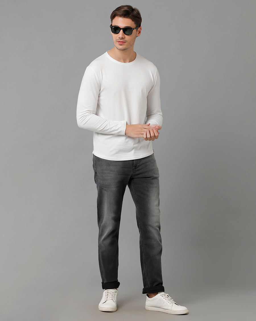Voi Men Grey Borris Slim Tapered Fit Jeans