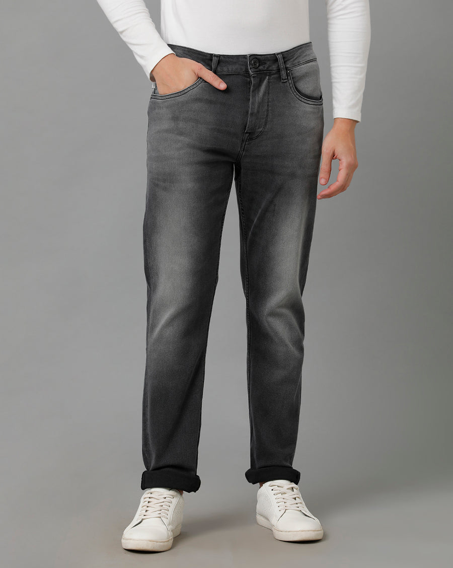 Voi Men Grey Borris Slim Tapered Fit Jeans