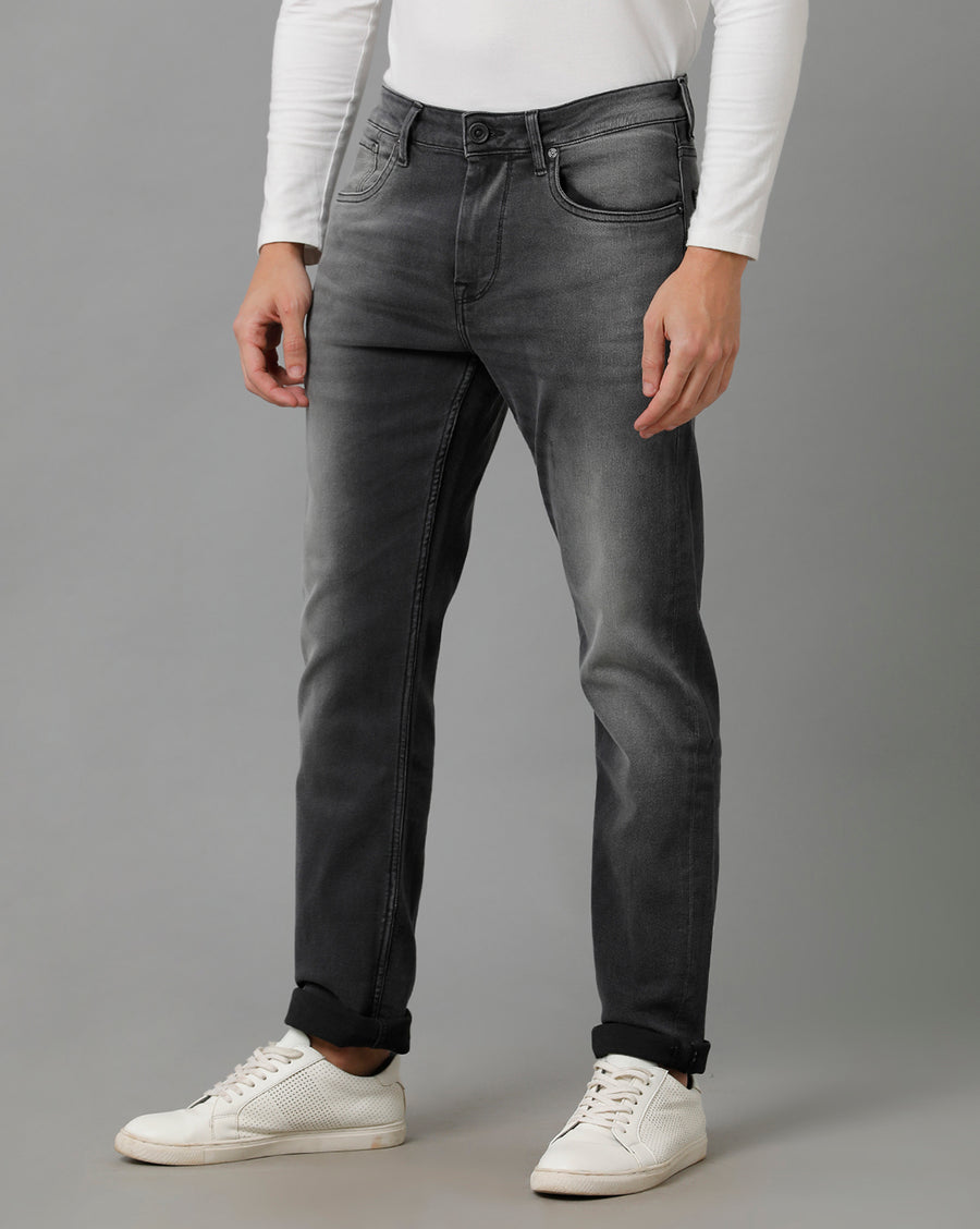 Voi Men Grey Borris Slim Tapered Fit Jeans