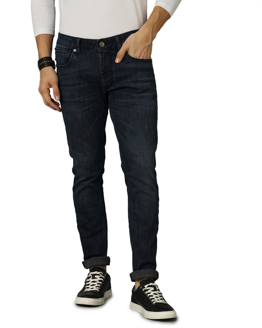 Men Solid Track Skinny Casual Jeans