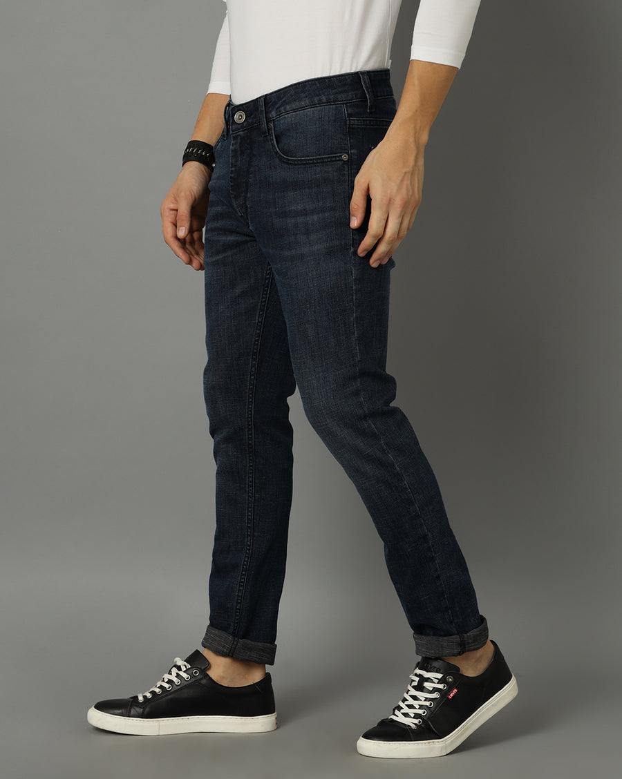 Men Solid Track Skinny Casual Jeans