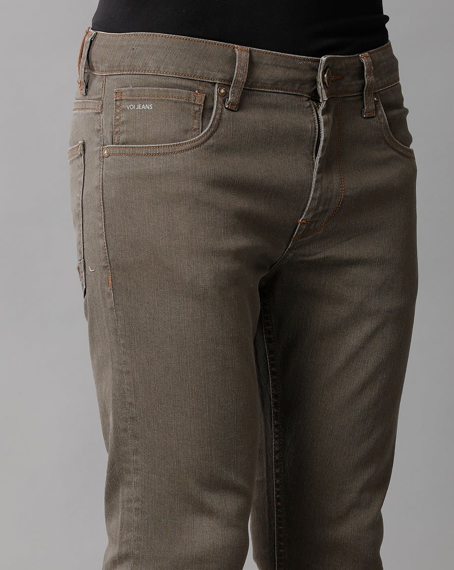 Men Solid Track Cropped Skinny Casual Jeans