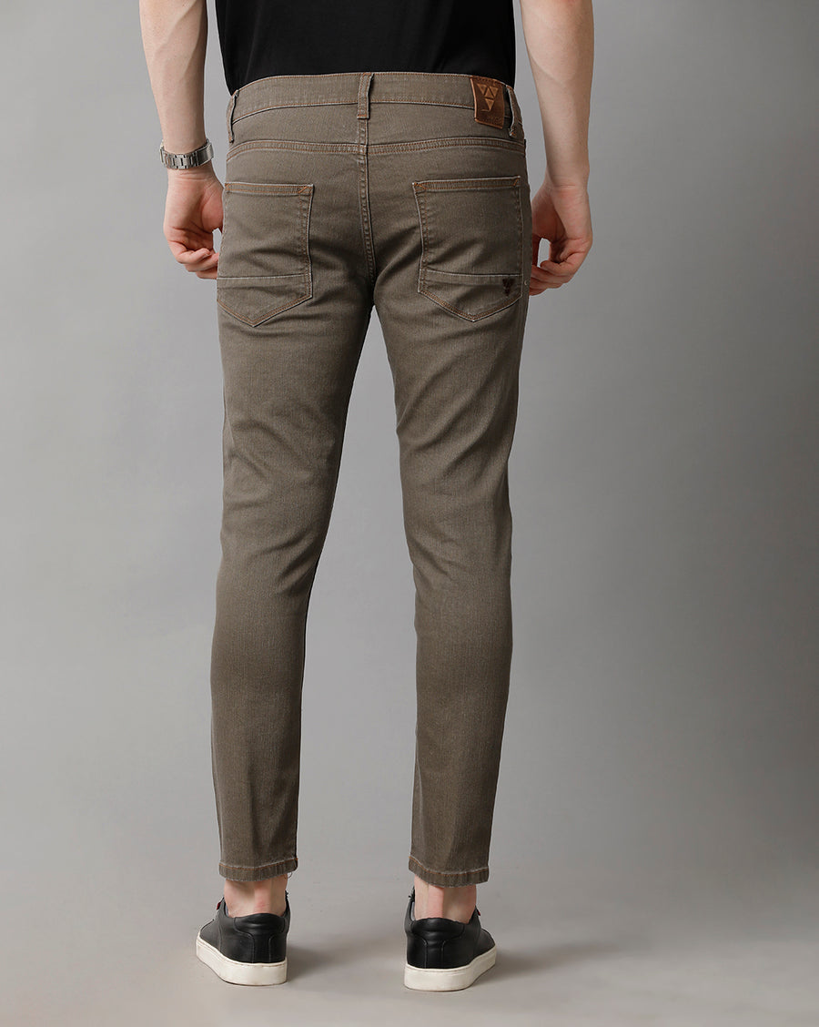 Men Solid Track Cropped Skinny Casual Jeans