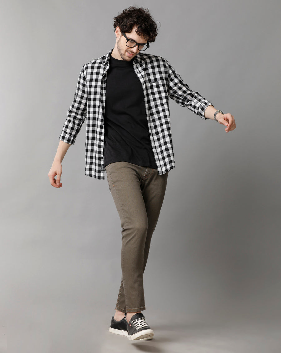 Men Solid Track Cropped Skinny Casual Jeans