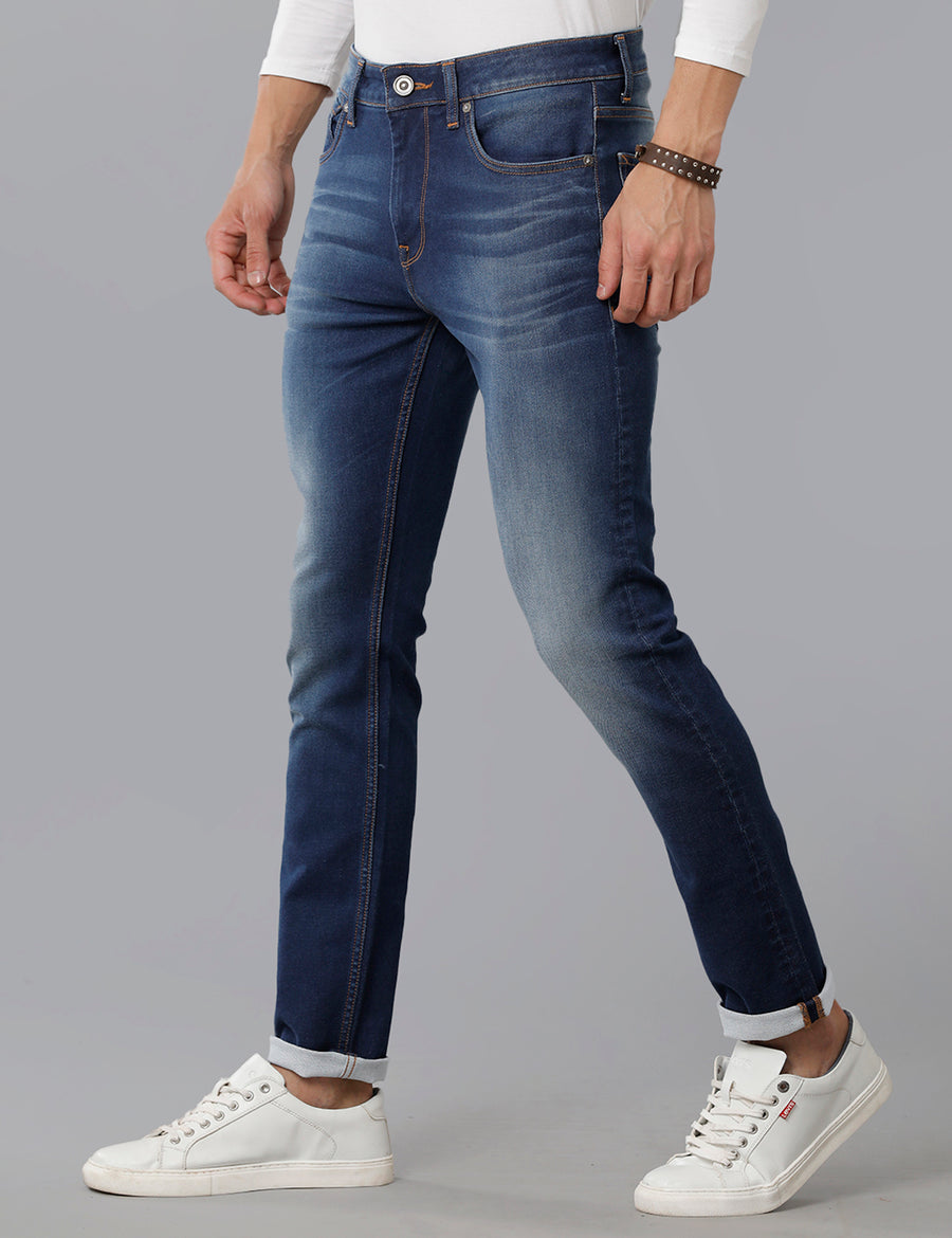 Men Solid Track Skinny Casual Jeans