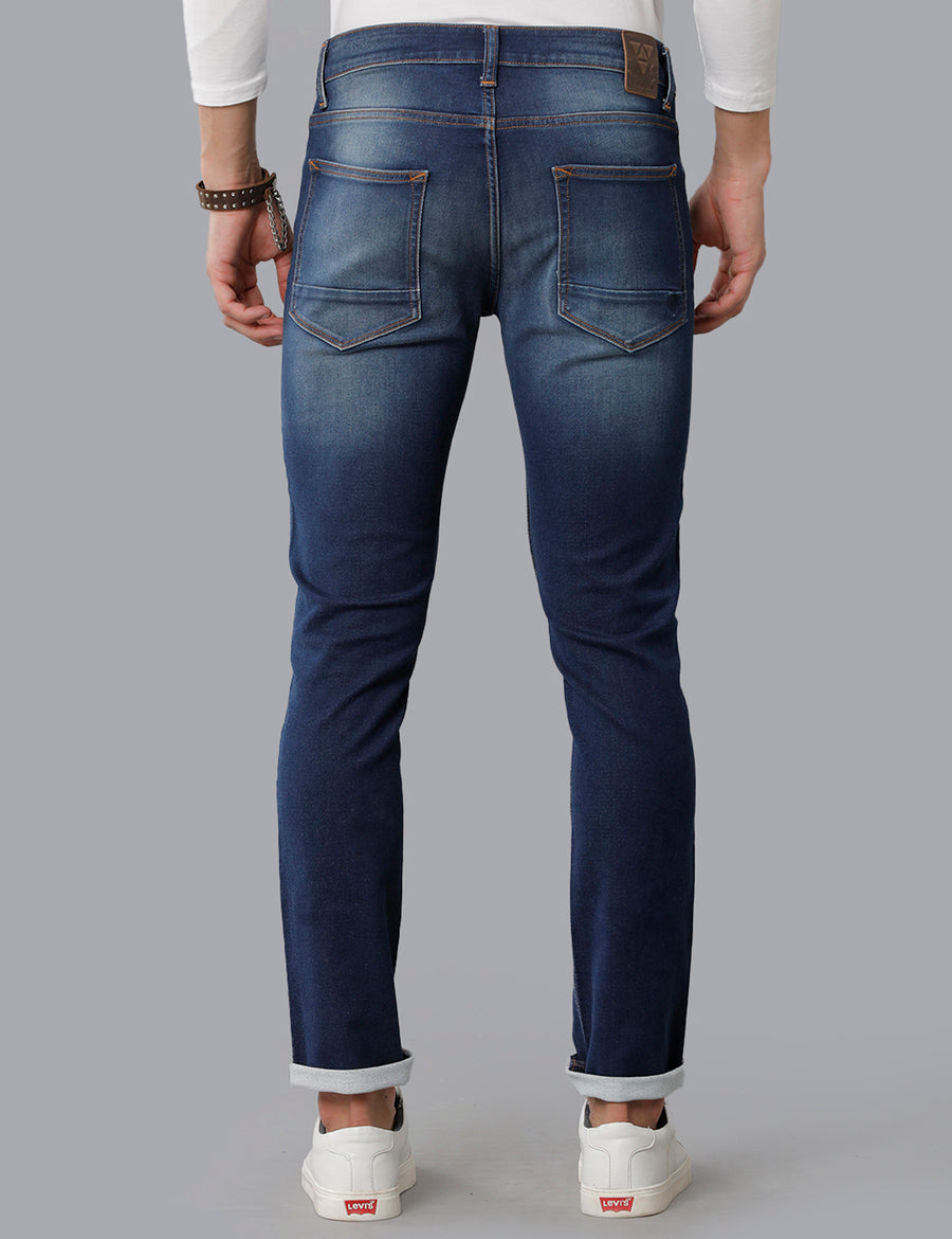 Men Solid Track Skinny Casual Jeans