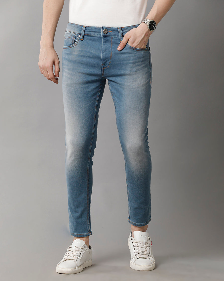 Men Solid Cropped Skinny Casual Jeans