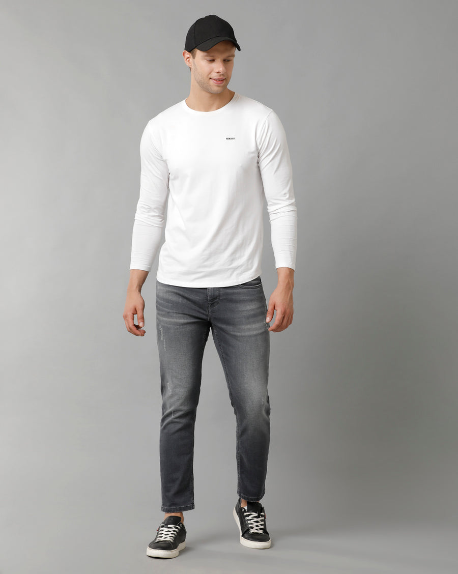 Men Solid Borris Cropped Casual Jeans