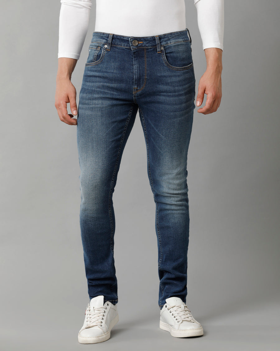 Men Solid Track Skinny Casual Jeans