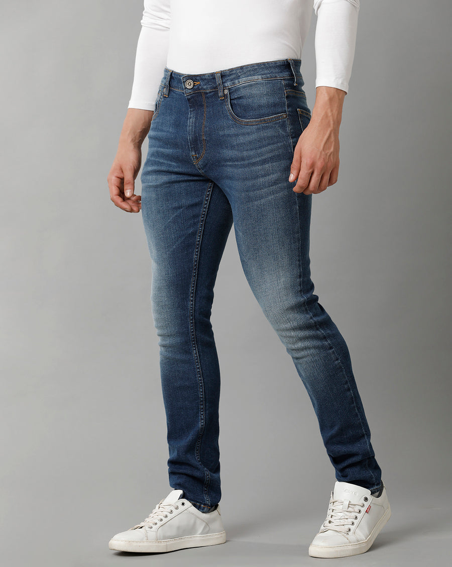 Men Solid Track Skinny Casual Jeans